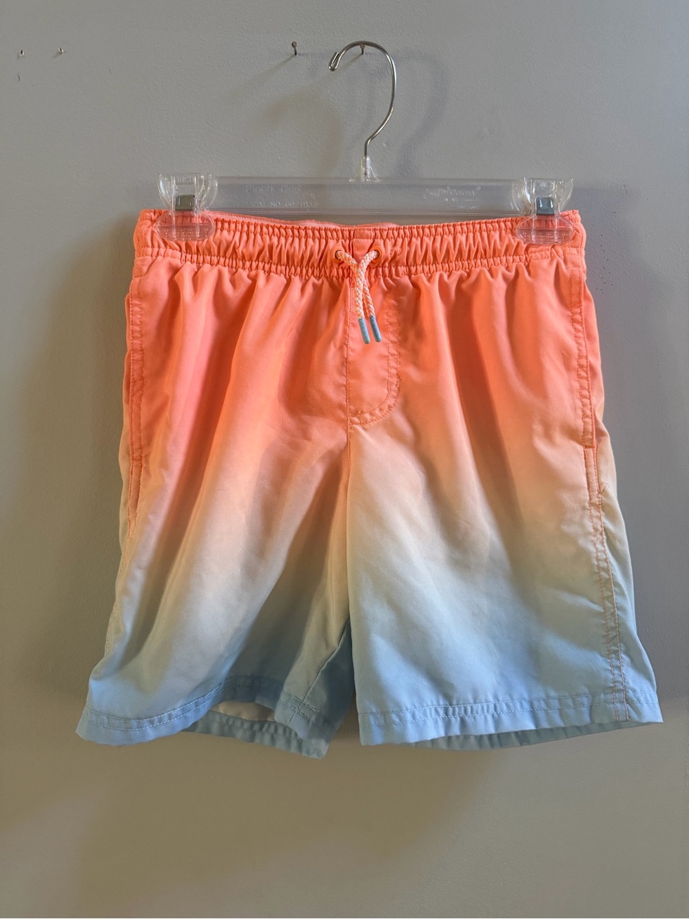 Cat & Jack Boys Coral to Light Blue Ombre Swim Trunks